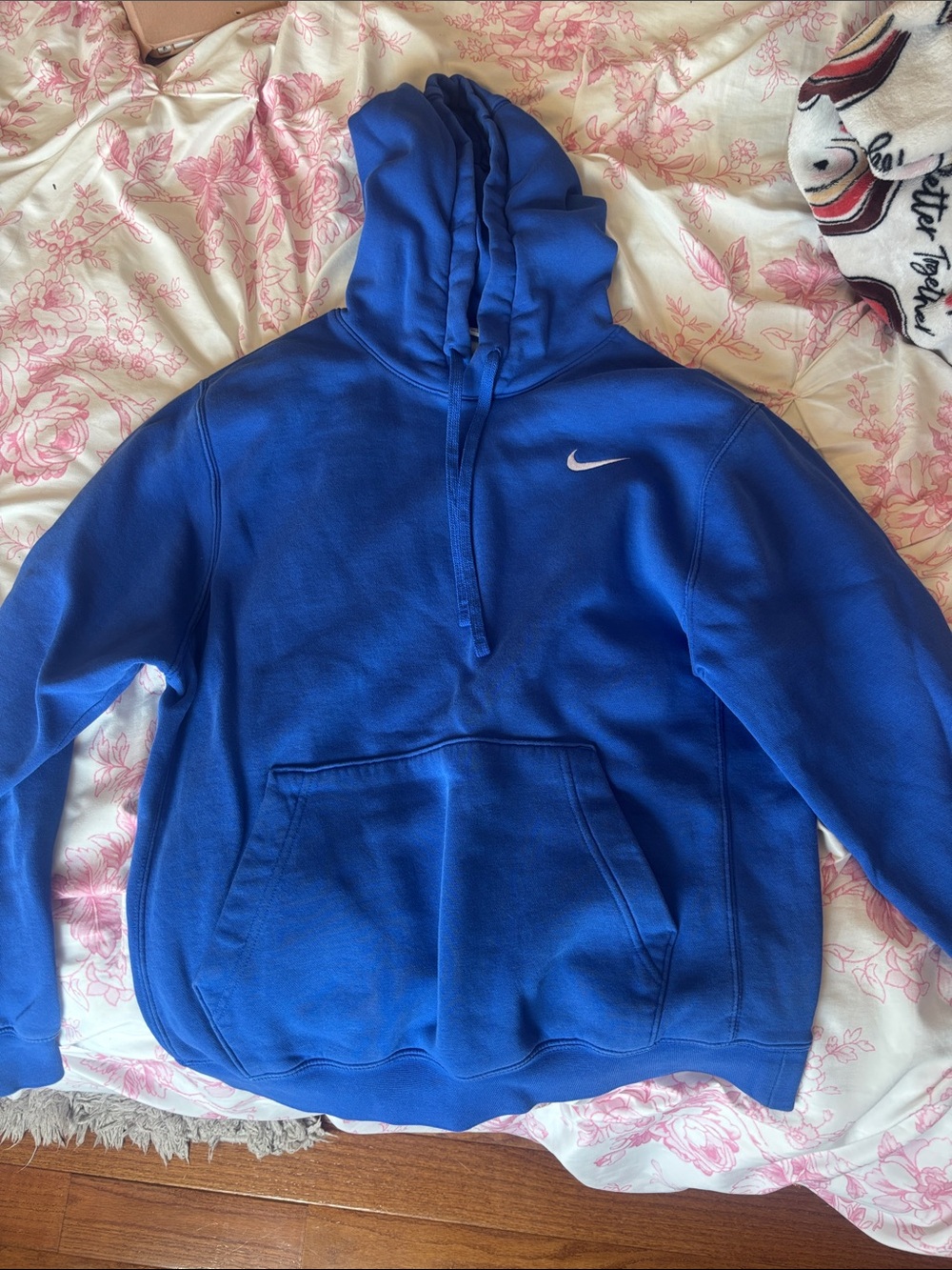 Nike Blue Pullover Hoodie with White Swoosh